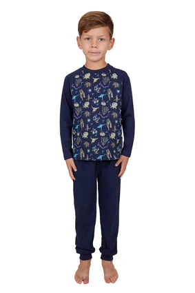 pure western Boy's Benny Glow In The Dark PJS