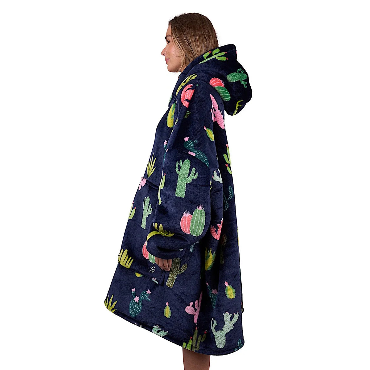 Pure Western Adult's Cactus Print Snuggle Hoodie - Navy