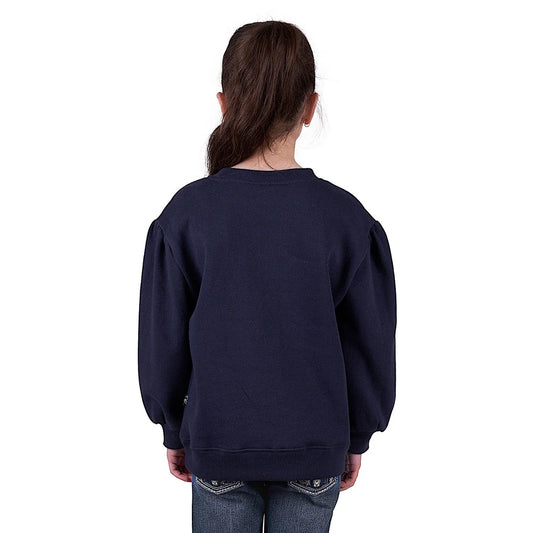 Pure Western Girl's Sienna Crew - Navy