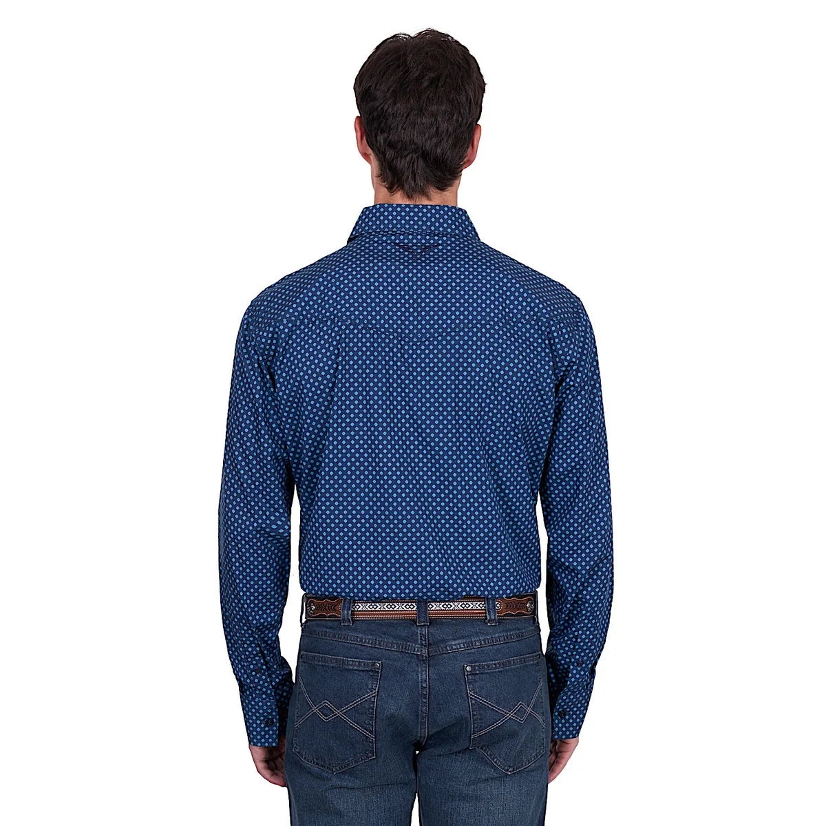 Pure Western Men's Brandon Shirt - Navy/Blue