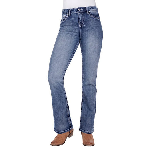 Pure Western Women's Jemma Hirise Boot Cut Jean 30 - Moonshine