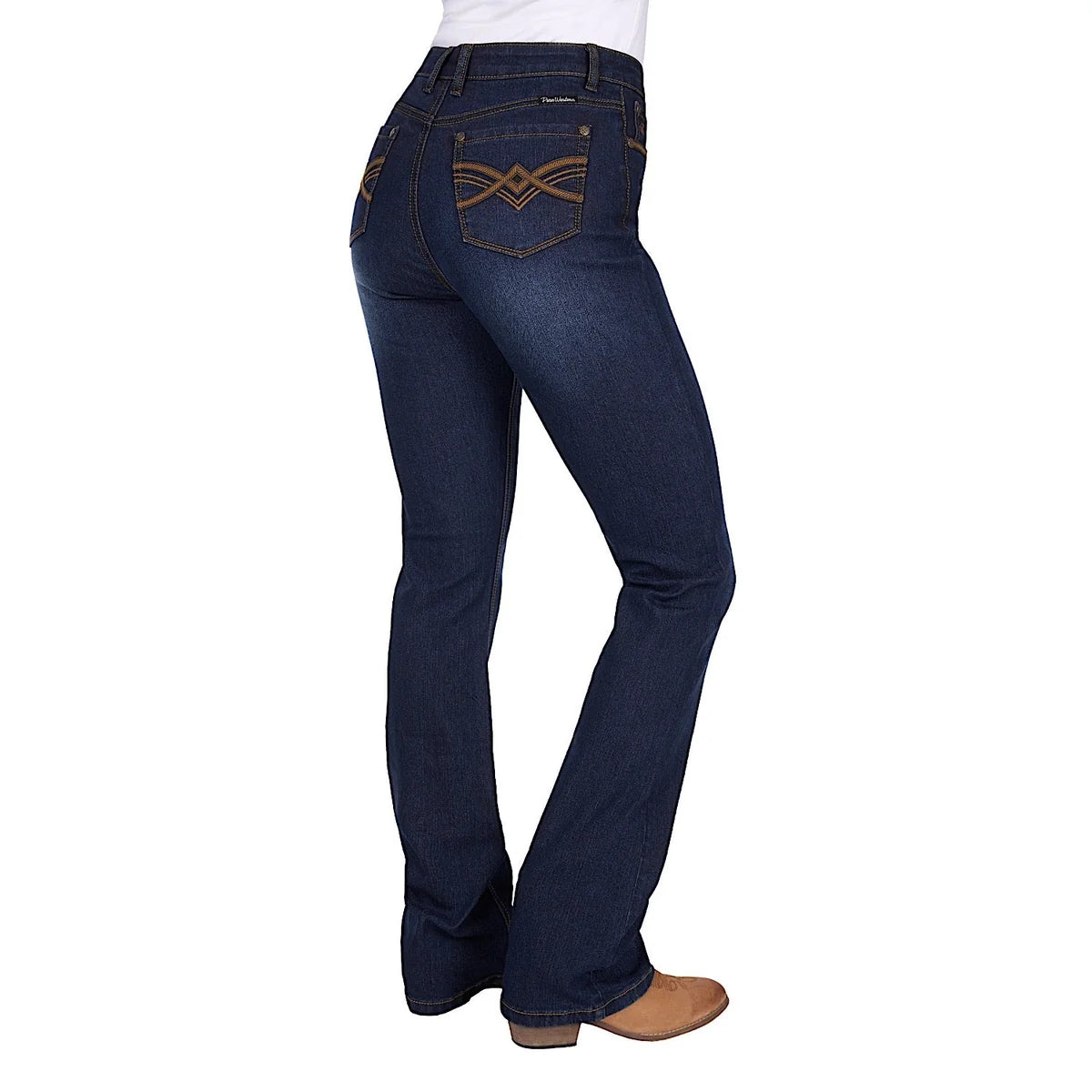 Pure Western Women's Nova High Rise Boot Cut Jean 34L - Dark Ink