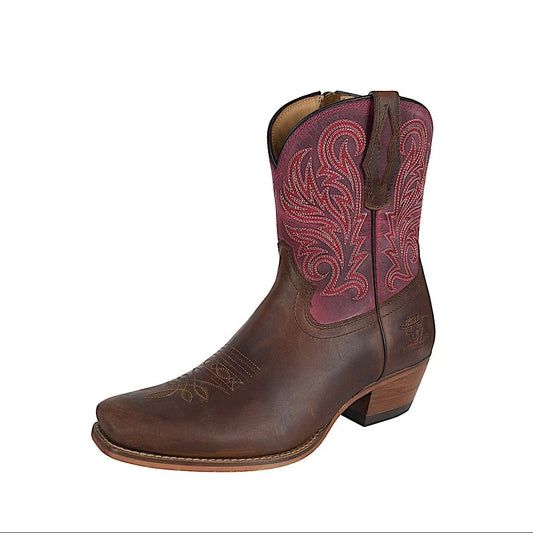 Pure Western Women's Vegas Boot - Oily Brown/Plum