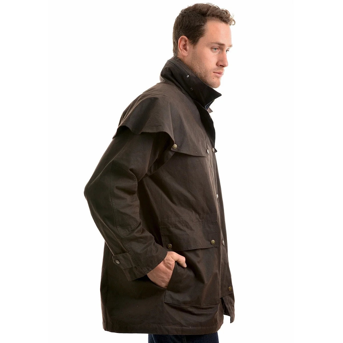 Thomas Cook Men's High Country Professional Oilskin Short Coat - Rustic Mulch