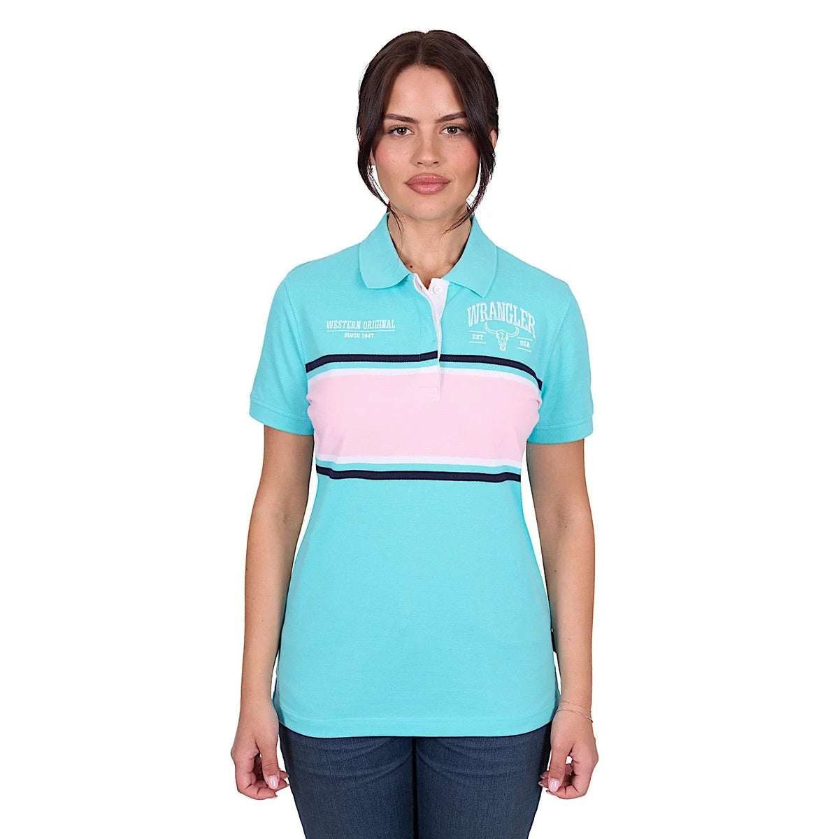 Wrangler Women's Lyndel Polo - Aqua